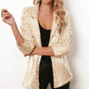 Women's Sequin Blazer Jacket with Long Sleeves in Red Blue or Gold