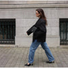 Women's Solid Lapel Blazer with a Single-Button Front and Pockets