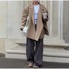 Women's Solid Lapel Blazer with a Single-Button Front and Pockets