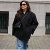 Women's Solid Lapel Blazer with a Single-Button Front and Pockets