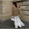 Women's Solid Lapel Blazer with a Single-Button Front and Pockets