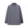 Women's Solid Lapel Blazer with a Single-Button Front and Pockets