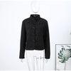 Women's Black Cropped Stand-Collar Blazer with a Button Front