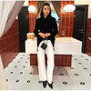Women's Black Cropped Stand-Collar Blazer with a Button Front