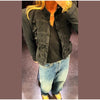 Women's Black Cropped Stand-Collar Blazer with a Button Front