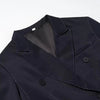 Women's Black Quilted Blazer Jacket with a V-Neck and Button Front