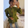 Women's Sexy Solid Hollow Out Blazer Dress Chic Full Sleeves Shoulder Pads Slim Short Dresses Evening Party Vestidos