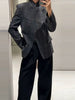 Women's Plaid Blazer with a Stand Collar and Single-Button Front in Four Colors