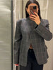Women's Plaid Blazer with a Stand Collar and Single-Button Front in Four Colors