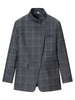 Women's Plaid Blazer with a Stand Collar and Single-Button Front in Four Colors