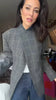 Women's Brown Plaid Blazer with Long Sleeves and a Single-Button Front