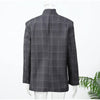Women's Brown Plaid Blazer with Long Sleeves and a Single-Button Front