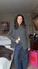 Women's Brown Plaid Blazer with Long Sleeves and a Single-Button Front