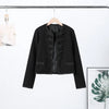 Women's Single-Breasted Stand-Collar Blazer with Decorative Frog Closures