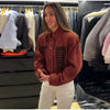 Women's Single-Breasted Stand-Collar Blazer with Decorative Frog Closures