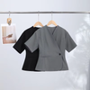 Women's Short Sleeve Blazer, Slim Fit V-Neck Wrap Front with Single-Button Closure for Office Wear