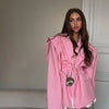 Women's Floral-Print Blazer with Lapels Long Sleeves and a Lace-Up Waist