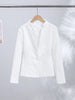 Women's Stand-Collar Blazer with Lace Patchwork and a Cinched Waist