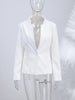 Women's Stand-Collar Blazer with Lace Patchwork and a Cinched Waist