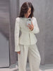Women's Stand-Collar Blazer with Lace Patchwork and a Cinched Waist