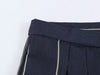 Women's Striped Two-Piece Suit Set with a Short-Sleeve Blazer and Straight-Leg Pants