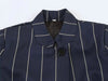 Women's Striped Two-Piece Suit Set with a Short-Sleeve Blazer and Straight-Leg Pants