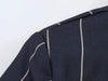 Women's Striped Two-Piece Suit Set with a Short-Sleeve Blazer and Straight-Leg Pants