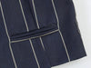 Women's Striped Two-Piece Suit Set with a Short-Sleeve Blazer and Straight-Leg Pants