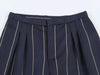 Women's Striped Two-Piece Suit Set with a Short-Sleeve Blazer and Straight-Leg Pants