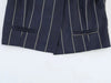 Women's Striped Two-Piece Suit Set with a Short-Sleeve Blazer and Straight-Leg Pants