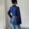 Women's Lace-Patchwork Blazer with Notched Lapels and a Single-Button Front
