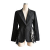 Women's Lace-Patchwork Blazer with Notched Lapels and a Single-Button Front