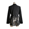 Women's Lace-Patchwork Blazer with Notched Lapels and a Single-Button Front