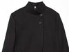 Women's Stand Collar Blazer, Long Sleeve Single-Breasted Button Jacket with Pockets for Spring and Fall