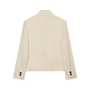 Women's Stand Collar Blazer, Long Sleeve Single-Breasted Button Jacket with Pockets for Spring and Fall