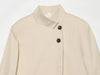 Women's Stand Collar Blazer, Long Sleeve Single-Breasted Button Jacket with Pockets for Spring and Fall