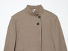Women's Stand Collar Blazer, Long Sleeve Single-Breasted Button Jacket with Pockets for Spring and Fall