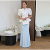 Women's Floral-Print Peplum Blazer with a Pleated Waist and Puff Sleeves