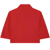 Women's Cropped Blazer, Stand Collar Short Sleeve Button-Front Jacket with Chest Pocket for Spring and Summer