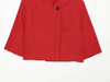 Women's Cropped Blazer, Stand Collar Short Sleeve Button-Front Jacket with Chest Pocket for Spring and Summer