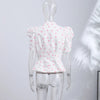 Women's Printed Peplum Blazer with Puff Sleeves and a Cinched Waist
