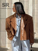 Women's Leather Long-Sleeve Blazer