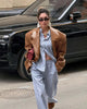 Women's Leather Long-Sleeve Blazer