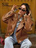 Women's Leather Long-Sleeve Blazer