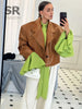 Women's Leather Long-Sleeve Blazer