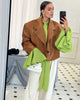Women's Leather Long-Sleeve Blazer