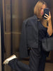 Women's Black Stand-Collar Blazer with a Cropped Fit and Single-Button Front