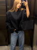 Women's Black Stand-Collar Blazer with a Cropped Fit and Single-Button Front