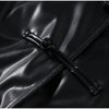 Women's Fitted PU-Leather Blazer with a Split Collar and Cinched Waist