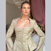 Women's Printed Full-Sleeve Blazer with a Square Neck and Slim Fit